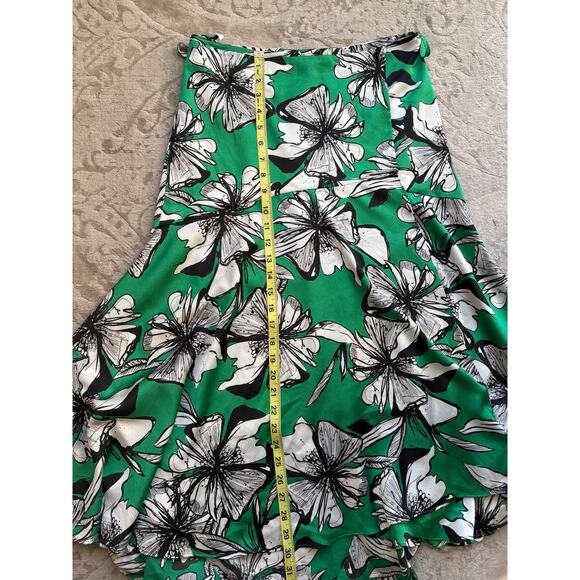 Alexis Floral Wrap Top & Midi Skirt Set Green White Print Women’s Large Resort - Picture 8 of 10